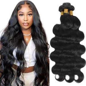 Jessie's Wig 12-30 Inch Grade S Body Wave Human Hair Bundles 95g Body Wave #1b Natural Black 1Pc/Pack - 1 of 4