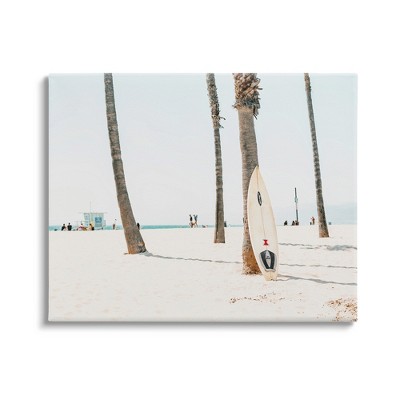 Stupell Industries Surfboard Leaning Tropical Palm Trees Gallery Wrapped  Canvas Wall Art : Target