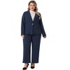 Agnes Orinda Women's Plus Size Suit Two Piece Outfits Business Office Blazer and Pants Suit Set - 3 of 4