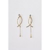 Slickblue Women's Jewelry, Gold & Rhinestone Spiral Drop Earrings, Faux Diamond Dangle Design, 3", Alloy - 2 of 2