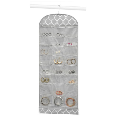 hanging jewelry organizer with zippers