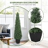Artificial Boxwood Topiary Trees, Cone Shape Fake Plant with Modern Black Planter, Set of 2 - 2 of 4
