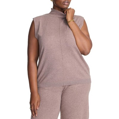 ELOQUII Elements Turtleneck Sleeveless Sweater