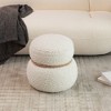 Okak Cute Ottoman Bench Snowman Stool with Plush Cushion  Footrest Stool for Couch, Living Room, Entryway, Bedroom, End of Bed, White - 2 of 4