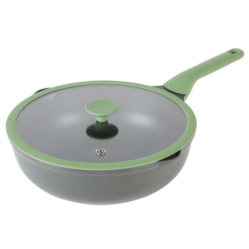 Kenmore Theodore 13 Inch Nonstick Cast Aluminum Saute Pan with Lid, 1 of 9
