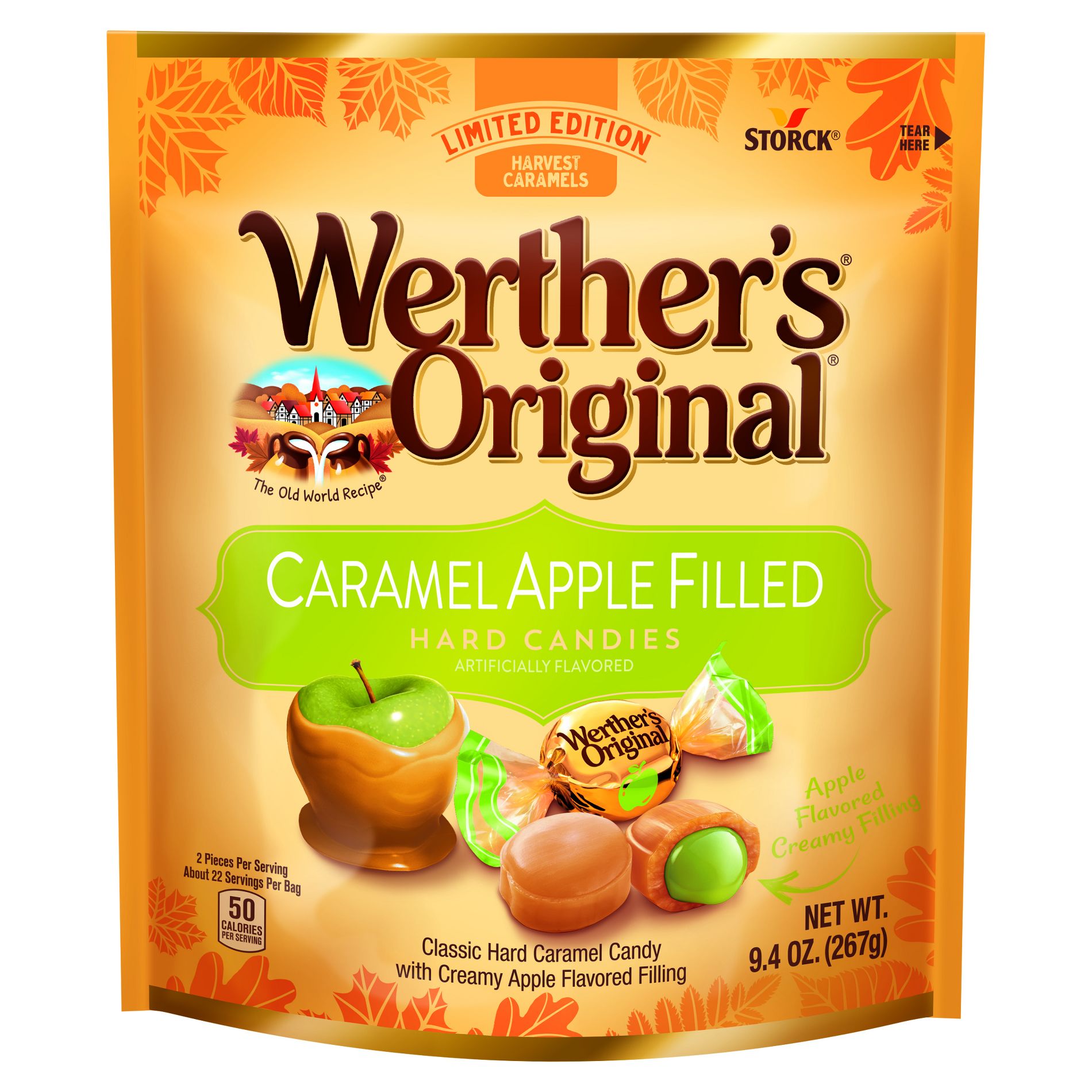 Werther's Halloween Fall Harvest Original Caramel Apple Filled Candy - 9.4oz