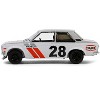 1970 Nissan Datsun 510 #28 Silver Metallic and White with Red "Texaco Special Edition" 1/64 Diecast Model Car by Greenlight - 3 of 4
