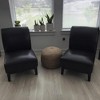 Bonded Leather Armless Slipper Chair with Wooden Legs, Floor-Protecting Feet and Compact Easy-Assembly Design - 3 of 4