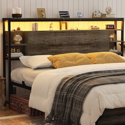 Aheaplus Headboards with Power Outlets and RGB LED Light