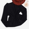 Anna-Kaci Women's Long Sleeve Knit Top with Sheer Lace Sleeves and Ribbed Cuffs - 4 of 4