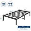 Lusimo 14 Inch Bed Frame Metal Platform Bed Easy Assembly Anti Slip Black - 3 of 4