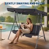 3 Seater Patio Swing Chair - Breathable Fabric Seat and Back, Adjustable Canopy and Armrests, Outdoor Porch Hanging for Patio, Backyard - 4 of 4