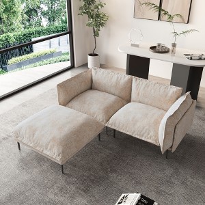 WJSHome Modular Velvet Sectional Sofa with Chaise,74" Modern L-Shaped Couch for Living Room, 8" High Metal Legs - 1 of 4
