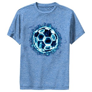 Boy's Lost Gods Blue Electricity Soccer Ball Performance Tee - 1 of 4