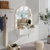 Gulches Floating Makeup Vanity Desk with Mirror & 3-Color Lights, Wall Dressing Table with Power Outlet, Compact vanity, Large Storage, White - 2 of 4