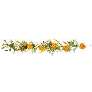 Northlight Peony and Pip Berry Cluster Artificial Fall Harvest Floral Garland - 5' x 10" - 1 of 4