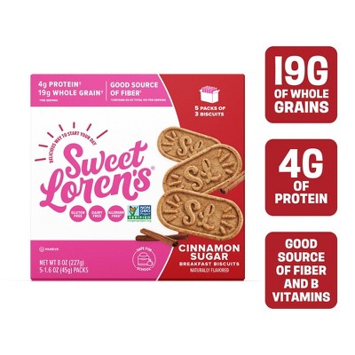 Sweet Loren's Breakfast Biscuits Cinnamon Sugar Snack Bars - 1.6oz/5ct