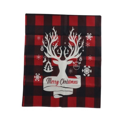 Unique Bargains Dining Chair Slipcovers Linen Red Black 22.83" x 19.29" 1 Pc