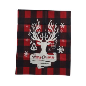 Unique Bargains Dining Chair Slipcovers Linen Red Black 22.83" x 19.29" 1 Pc - 1 of 4