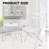 3 Piece Bistro Table and Chairs, Waterproof Folding Cafe Table and Chairs,Small Bistro Set for Small Space/Indoor/Outdoor/Porch/Lawn - 3 of 4
