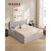 King Size Hydraulic Storage Bed Frame with Upholstered Headboard, 1100 lb Capacity, Underbed Lift-Up Design, No Box Spring Needed - 2 of 4