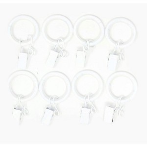 Urbanest 1-inch Metal Curtain Rings with Clips, Eyelets and Nylon Inserts Quiet Smooth (Set of 8), Fits up to 3/4 Inch Rod - 1 of 1