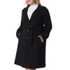 Agnes Orinda Women's Plus Size Faux Suede Notched Lapel Long Sleeve Pocket Long Trench Overcoats - 2 of 4