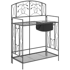 Aghana Digitals Portable Steel Folding Garden Workstation with Built-in Soil Bag, 5 Tool Hooks, - 1 of 4