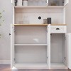 GlasFlength Decorative Storage Cabinets with 8-Tier Shelves and 1 Drawer, for Kitchen, Dining Room and Living Room, White, 39.76"*15.35"*70.86" - 4 of 4