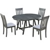 Whisen 5-Piece Wood Dining Table Set Round Extendable Dining Table with 4 Dining Chairs - image 4 of 4