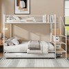 NicBex Twin Over Full Metal Bunk Bed,Versatile Loft Bed with Lateral Storage Ladder and Wardrobe for Bedroom,Black/White - 2 of 4