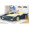 Okak Platform Bed Frame with Wheels and Storage Race Car-Shaped for Kids Noise-Free Bed Strong Wood Slats Easy Assembly - 3 of 4