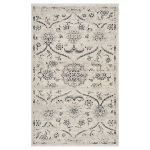 Light Cream Floral Loomed Accent Rug 3