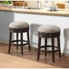 Set of 2 Clara Swivel Counter Height Barstools Dark Brown - Alaterre Furniture: Backless, Nailhead Trim, 360-Degree - 2 of 4