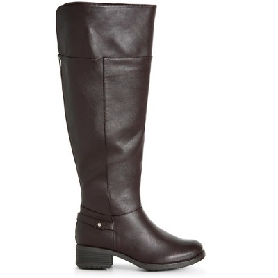 Evans | Women's Wide Fit Portia Tall Boot - Brown - 6w : Target