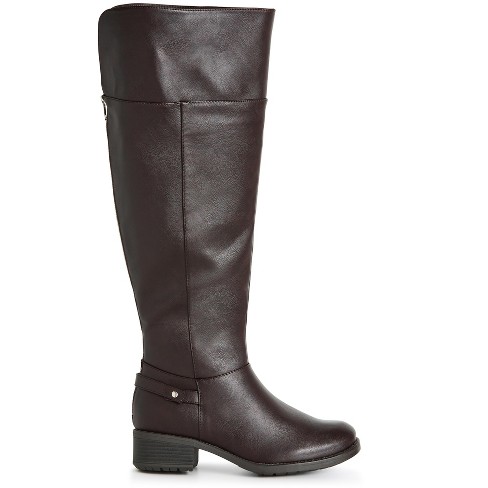 Evans | Women's Wide Fit Portia Tall Boot - Brown - 8w : Target