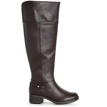 Women's Wide Fit Portia Tall Boot - brown | EVANS