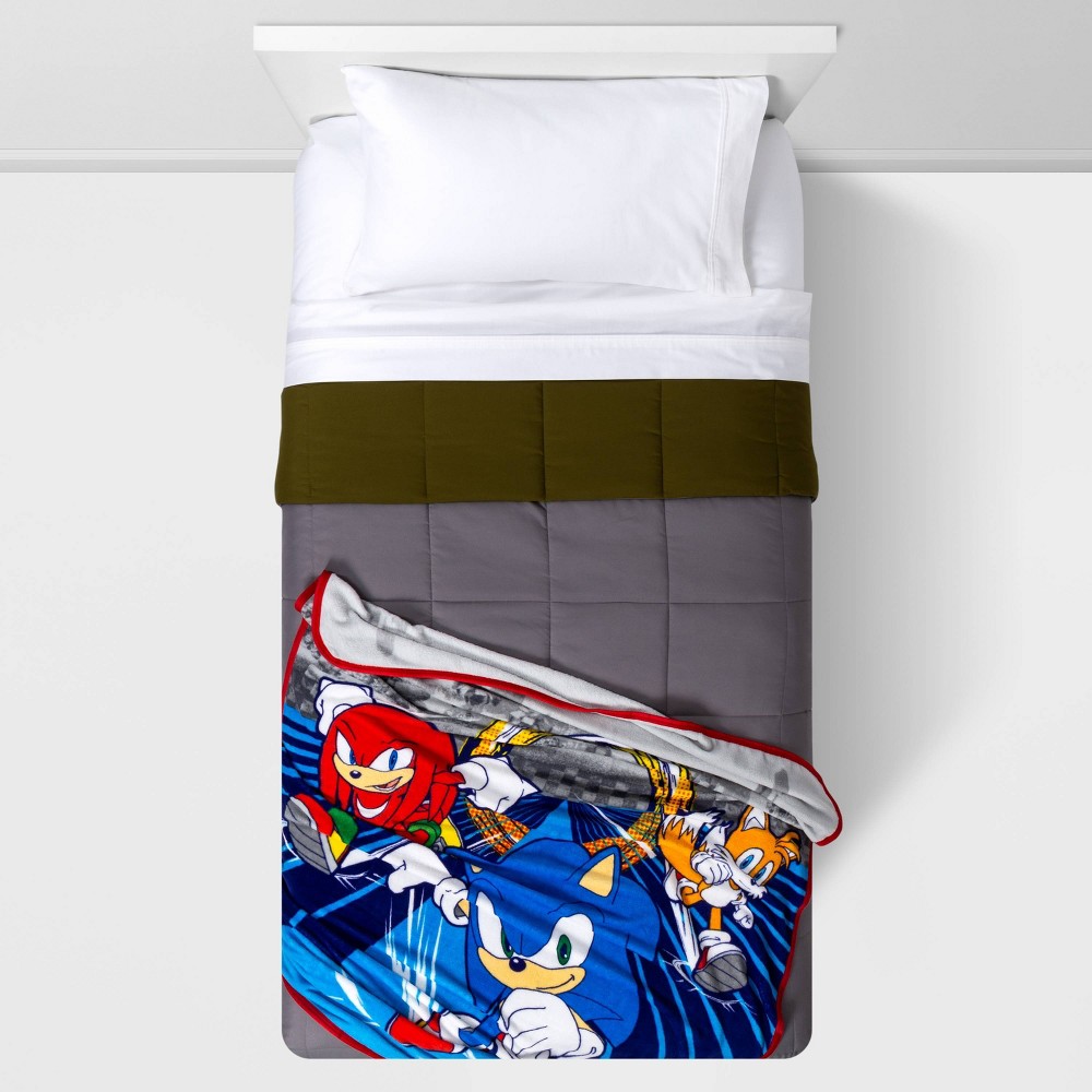 Photos - Duvet 46"x60" Sonic the Hedgehog Race Off Kids' Throw