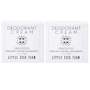 Little Seed Farm All Natural Deodorant Cream, Aluminum Free Deodorant for Women or Men, (2.4 Oz) - Unscented - (PACK OF 2) - 1 of 4