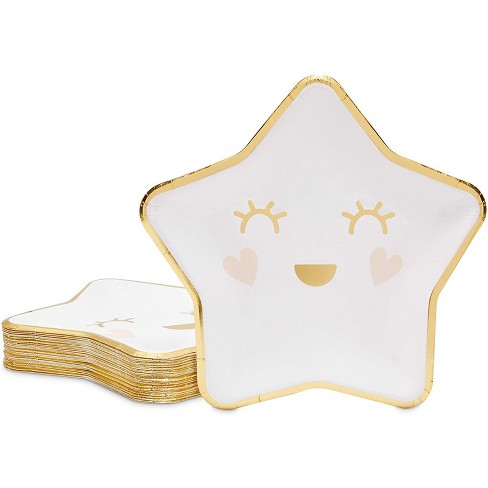 Sparkle and Bash 48-Pack Twinkle Little Star Paper Plates for Baby Shower,  Gender Reveal Party (9 In)
