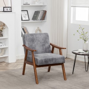 CAVINAS Accent Chair Comfy Chair Lounge Chair with Microfiber Upholstery and Solid Wood Frame for Living Room, Bedroom - 1 of 4