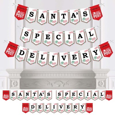 Big Dot of Happiness Santa's Special Delivery - from Santa Claus Christmas Bunting Banner - Party Decorations - Santa's Special Delivery