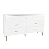 Okak 6-Drawer Dresser Golden Handles and Steel Legs, Spacious Large Drawers, Stylish Storage Chest for Home Organization - 2 of 4