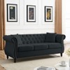 TiramisuBest 80" 3-Seater Tufted Velvet Sofa with Rolled Arms & Nailhead Trim, Black for Living Room, Bedroom & Office,3S+2S - 3 of 4