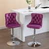 FONTOI 2 PCS Upholstered Barstools with Adjusatble Seat Height, Swivel Bar Stools with Backs for Living Room Kitchen, Purple&Silver, 17.1"*45.6"*18.1" - 4 of 4