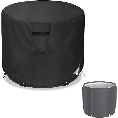 Akefit Ice Bath Tub Cover Waterproof Heavy Duty Drawstring Closure Ventilation 32in Black