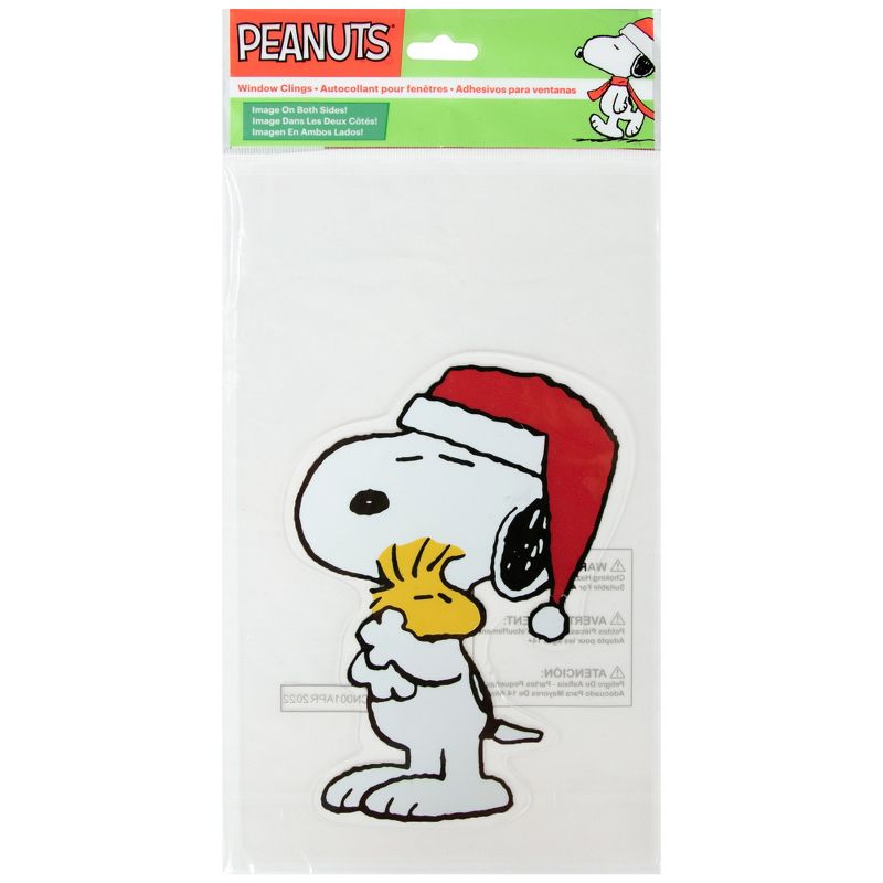 Northlight 7" Peanuts Snoopy Hugs Woodstock Double Sided Christmas Window Cling Decoration, 5 of 7