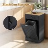 10 Gallon Tilt-Out Trash Cabinet, Wooden Freestanding Kitchen Waste Bin with Hideaway Drawer, Pet-Proof Recycling Storage for Living Room/Kitchen - 3 of 4