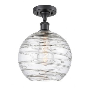 Athens Deco Swirl - 1 Light Semi-Flush Mount In Industrial Style-15 Inches Tall and 10 Inches Wide - 1 of 1