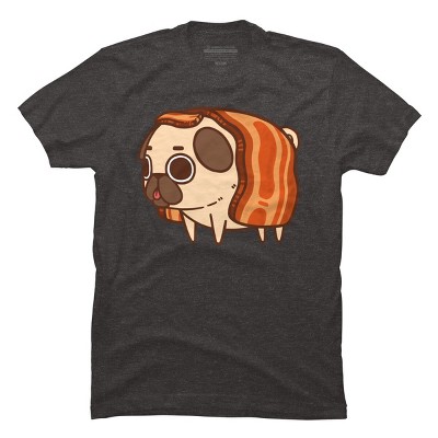 Men's Design By Humans Puglie Bacon Strip By Puglie T-Shirt